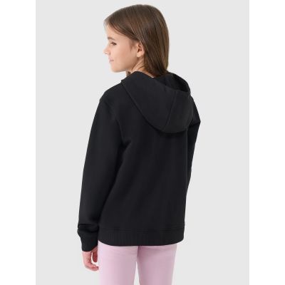 6. Girls' sweatshirt with a zipper and hood 4F 4FJWSS25TSWSF1706-20S