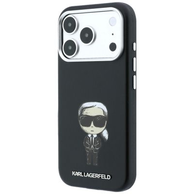 3. Karl Lagerfeld Smooth Ikonik Sketch MagSafe Case for iPhone 18 Pro / 17 Pro - Black