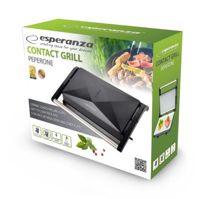 2. ESPERANZA ESPERANZA CONTACT GRILL PEPERONE 850W BLACK EKG013