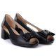 3. Open toe block heel pumps with bow, black, Potocki 12812
