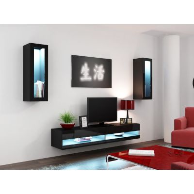 5. TV cabinet VIGO NEW '140' 30/140/40 black/black-polished