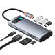 6. Baseus Metal Gleam 7in1 HDMI 4K 60Hz USB-C Hub / 3x USB 3.0 / USB-C PD / SD / microSD - Gray