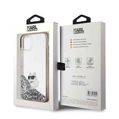 8. Karl Lagerfeld Liquid Glitter Choupette case for iPhone 11 / Xr - transparent