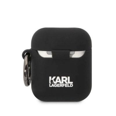 2. Karl Lagerfeld KLA2RUNCHK AirPods 1/2 cover black/black Silicone Choupette Head 3D