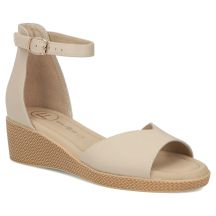 Women's leather wedge sandals beige Filippo DS7635