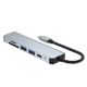 5. HUB Tech-Protect V4 6in1 USB-C - USB-A 3.0 / USB-A 2.0 / USB-C / HDMI / micro SD / TF / SD card reader - gray
