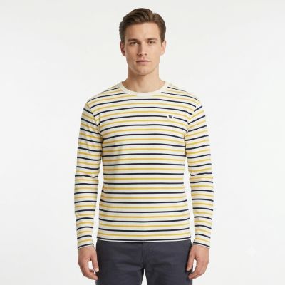 3. Men's Longsleeve Wood Wood Mel stripe Off sweatshirt -10235404-2323