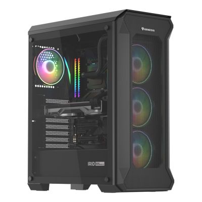 15. NATEC Genesis Irid 505 ARGB NPC-1518 Case (ATX, Micro ATX, Mini ITX; Black)