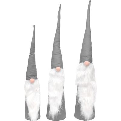 2. SET OF GRAY DECORATIVE SANTA CLAUS 60, 70, 80 CM