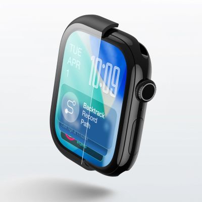 8. AmazingThing Radix Glass Screen Protector with Case for Apple Watch Series 11 42mm - Black