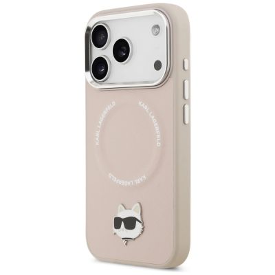 2. Karl Lagerfeld Choupette Pin MagSafe Case for iPhone 17 Pro - Pink
