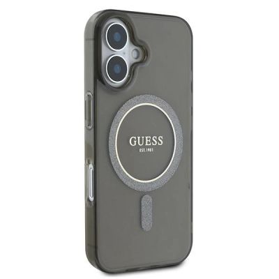 4. Guess IML Glitter Circle MagSafe case for iPhone 16 - black