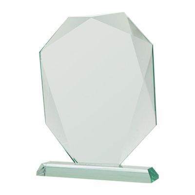 Glass trophy with a broken base