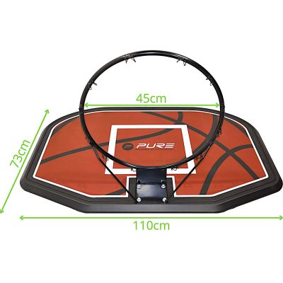 13. BASKETBALL BACKBOARD 110x73x3CM RIM 45CM PURE 2 IMPROVE