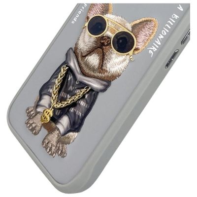 7. Nimmy Glasses Cool Dog iPhone 16 Case - Gray