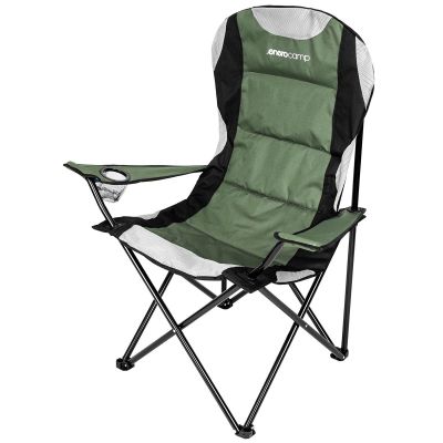 2. LUX FOLDING CAMPING CHAIR 60X60X105CM GREEN-BLACK