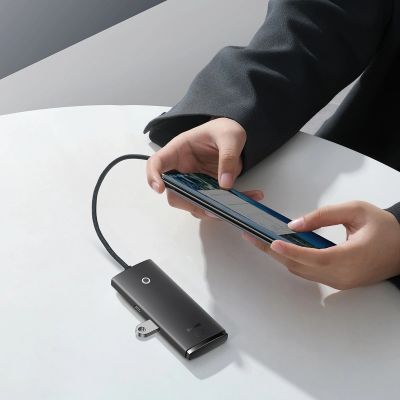 10. Baseus Lite Series HUB adapter USB Type C - 4x USB 3.0 25cm black (WKQX030301)
