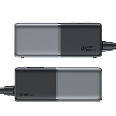 7. Acefast Z2 GaN 75W PD desktop charger 3x USB-C 2x USB-A - black and gray