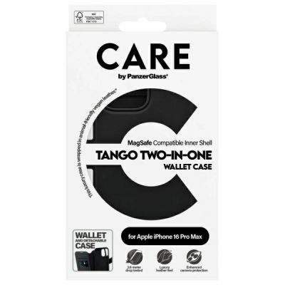 4. CARE by PanzerGlass Feature Tango 2in1 Wallet MagSafe Case for iPhone 16 Pro Max - Black