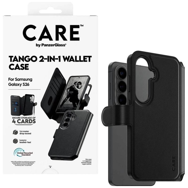 5. CARE by PanzerGlass Tango 2in1 Wallet Case for Samsung Galaxy S26 - Black