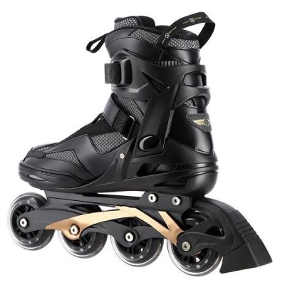 3. NILS EXTREME NA2150 ROLLER SKATES BLACK AND GOLD SIZE 44