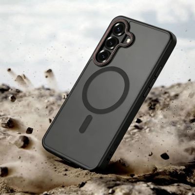 6. Tech-Protect MagCam MagSafe Case for Samsung Galaxy S26+ - Black and Red