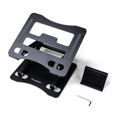 4. Wozinsky WRS-CPY75DSB Aluminum Laptop and Tablet Stand + Free Smartphone Stand - Black