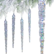 Iridescent Icicles Hanging Decoration 22 cm 4 PCS