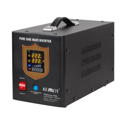 4. KEMOT PROsinus-1000 emergency power supply, pure sine wave converter with charging function, 12V 230V 1000VA/700W - black