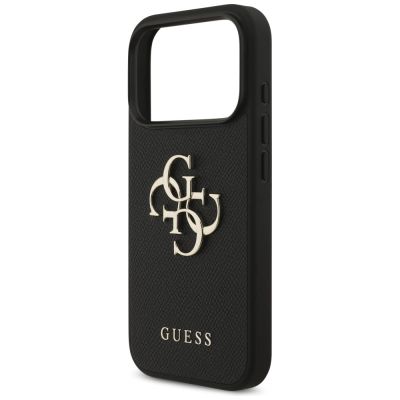6. Guess Grained Big 4G & Classic Logo case for iPhone 17 Pro - black