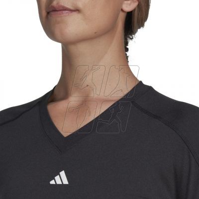 6. adidas Aeroready Train Essentials Minimal Branding V-Neck Tee W HN5543