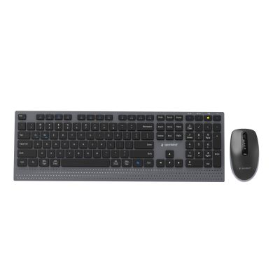 GEMBIRD WIRELESS KEYBOARD + MOUSE DUAL MODE SET, 2.4 GHZ + BT, SLIM, US LAYOUT, BLACK