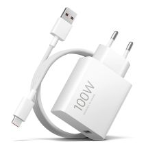 Wall Charger Xiaomi MY-19-ER, 100W, 6.1A, 1 x USB-A, with USB-C Cable, White BHR095VEU