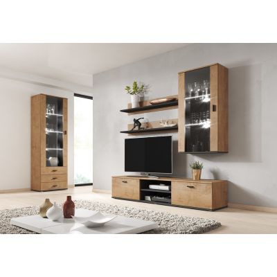 12. Shelf 125cm (2 pcs) SOHO lefkas oak + black