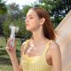 7. Jisulife Handheld Fan Life8 Mini Portable USB Fan with 2000mAh Power Bank and Flashlight - White