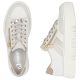 3. Women's leather platform sneakers in beige Rieker M1912-80