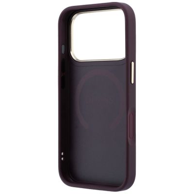 7. Guess Saffiano Peony & Ring MagSafe case for iPhone 17 Pro / 18 Pro - burgundy