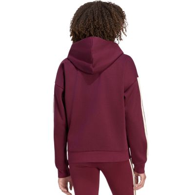 3. Women's adidas Essentials 3-Stripes Full-Zip Burgundy Sweatshirt KX0785