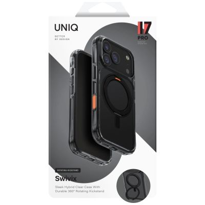 6. Uniq Swivix Rotating Kickstand 360 Case for iPhone 17 Pro - Black