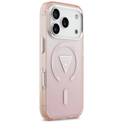 4. Guess IML Gradient Triangle Logo MagSafe Case for iPhone 17 Pro - Pink