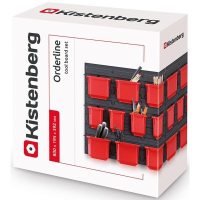 22. WORKSHOP BOARD WITH A SET OF 20 CONTAINERS ORDERLINE KISTENBERG