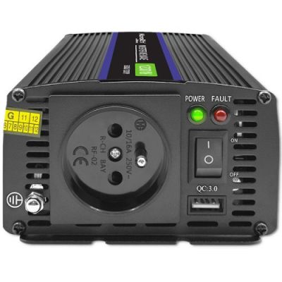 9. QOLTEC VOLTAGE CONVERTER MONOLITH 1200 MS WAVE | 12V TO 230V | 600/1200W | USB