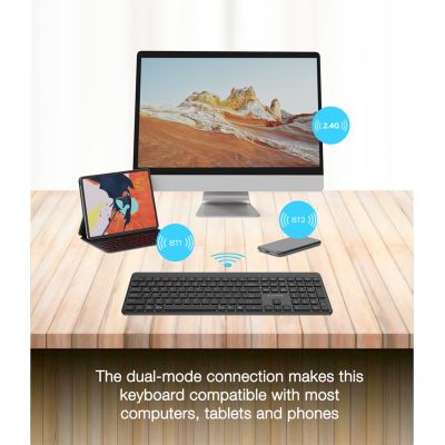 8. GEMBIRD WIRELESS KEYBOARD + MOUSE SET SLIM PRO BUSINESS, DUAL MODE: 2.4 GHZ + BT, RU LAYOUT, BLACK