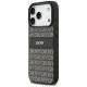 2. DKNY Repeat Texture Pattern with Tonal Stripe iPhone 17 Pro Case - Black