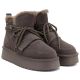 8. Women's brown suede leather platform ankle boots Big Star UU274314