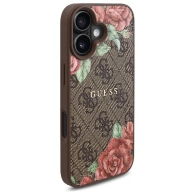 4. Guess GUHMP16SP4ROPEMCW iPhone 16 6.1" brown/brown hardcase 4G Flowers Print MagSafe