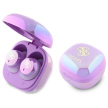 Guess 4G Printed Logo Bluetooth TWS Headphones + Docking Station - Purple