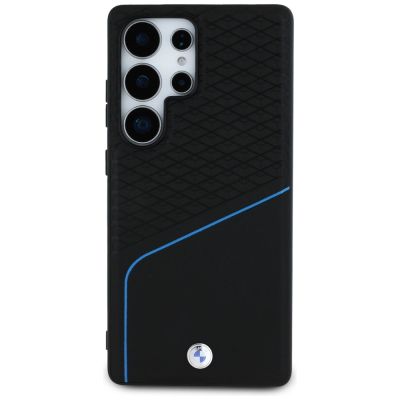 3. BMW Leather Textured and Smooth MagSafe case for Samsung Galaxy S25 Ultra - black