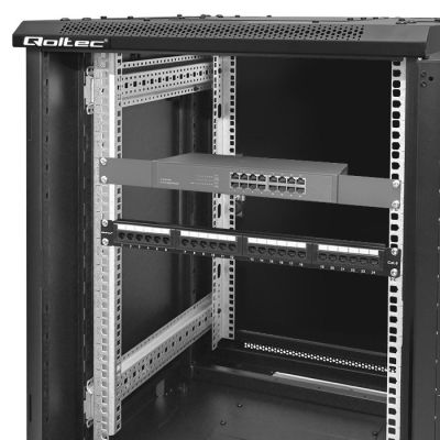 8. QOLTEC RACK CABINET 19" | 15U | 600X855X600 | TEMPERED DOOR