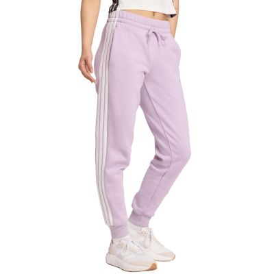 16. adidas Essentials 3-Stripes Fleece Slim Women's Pants Pink JY3097